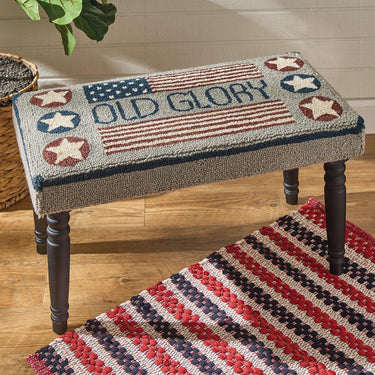 Old Glory Hooked Bench Park Designs - The Fox Decor
